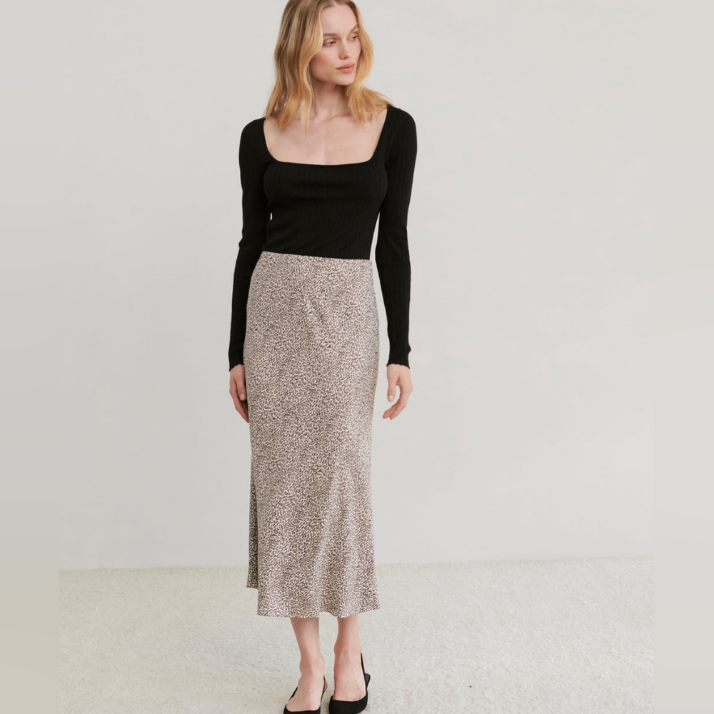CLOSING JUNE 11!! NWOT Jenni Kayne Leopard Slip Skirt